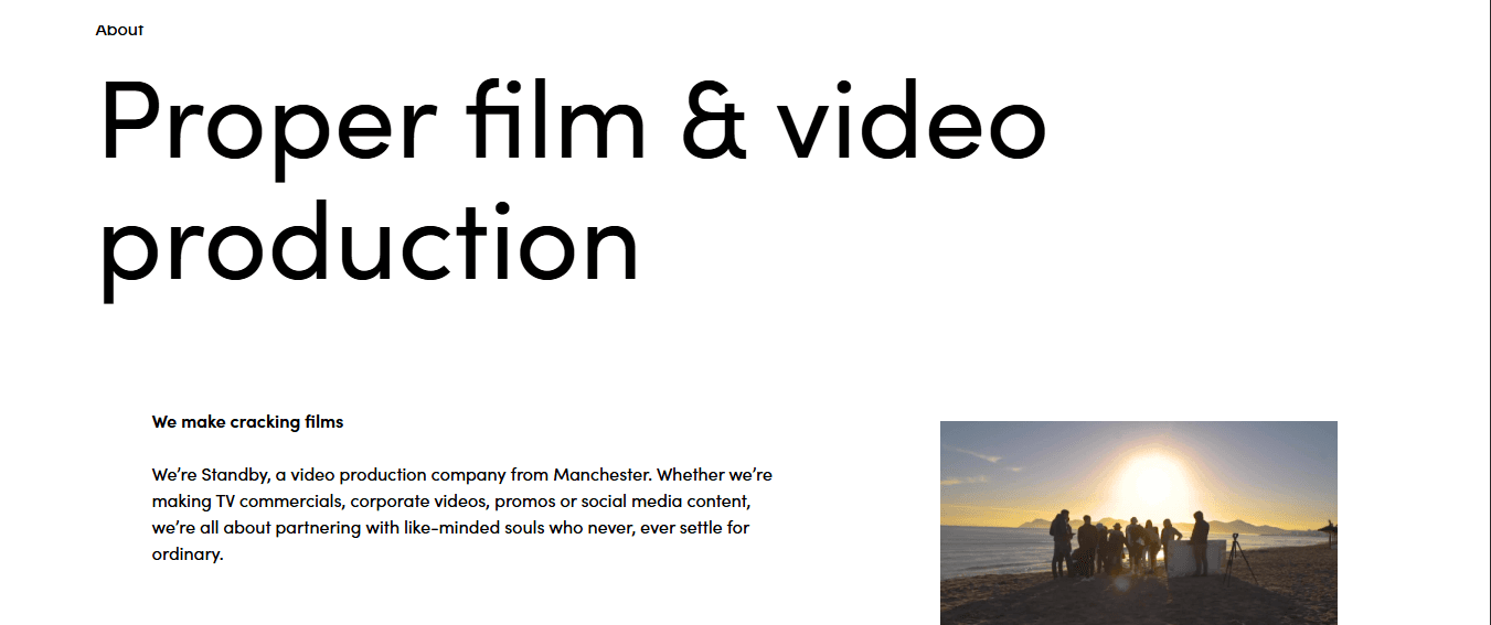 Standby Productions website
